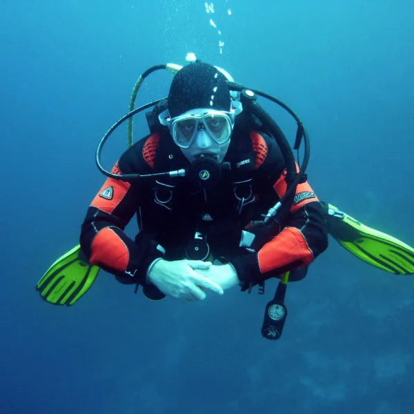 Man Diving underwater