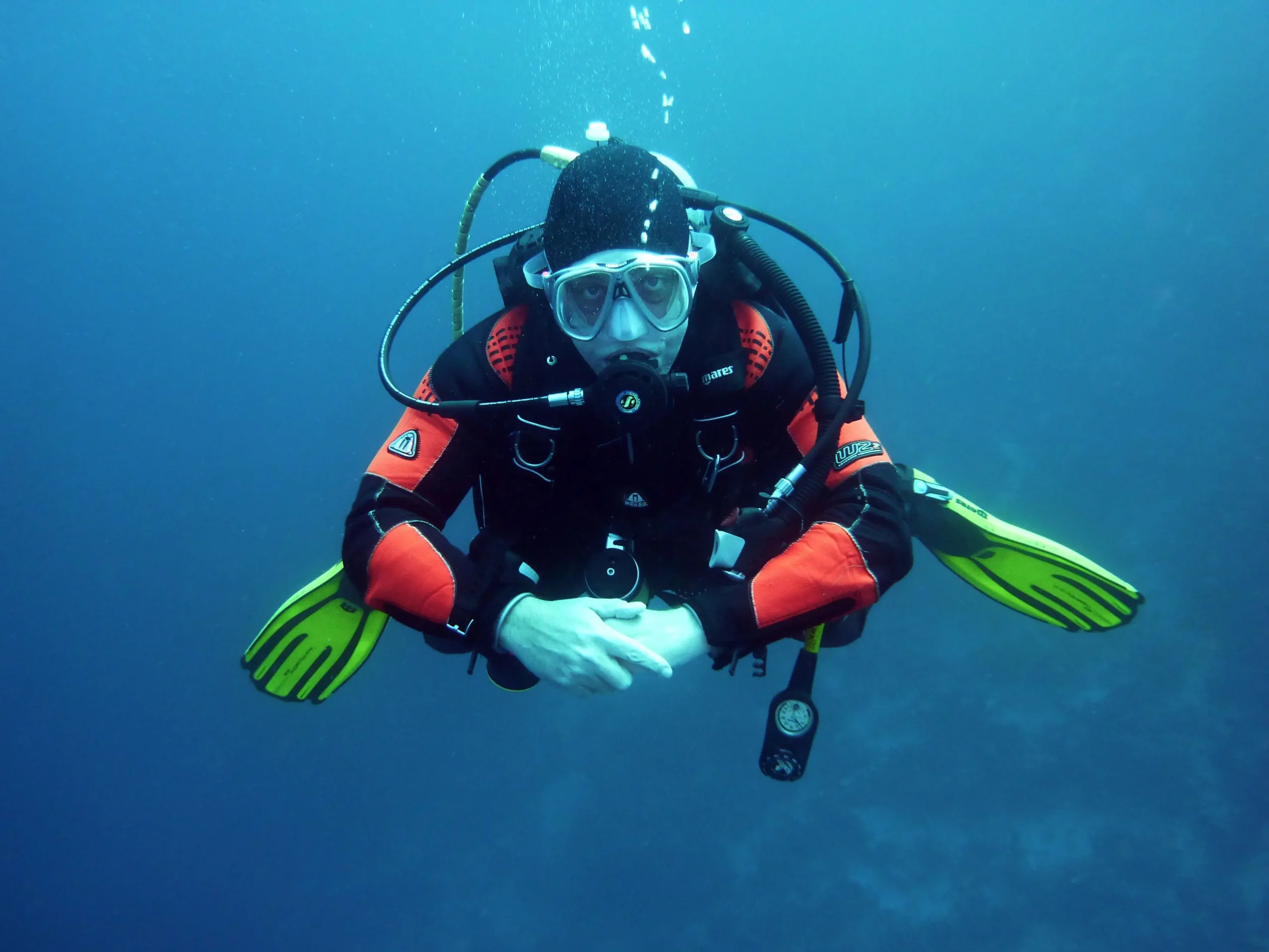 Man Diving underwater