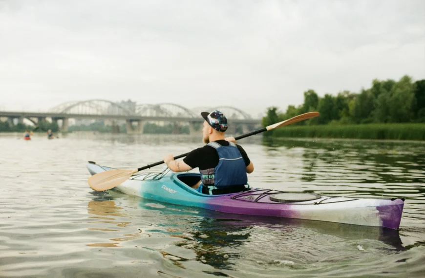 Man kayaking on the river