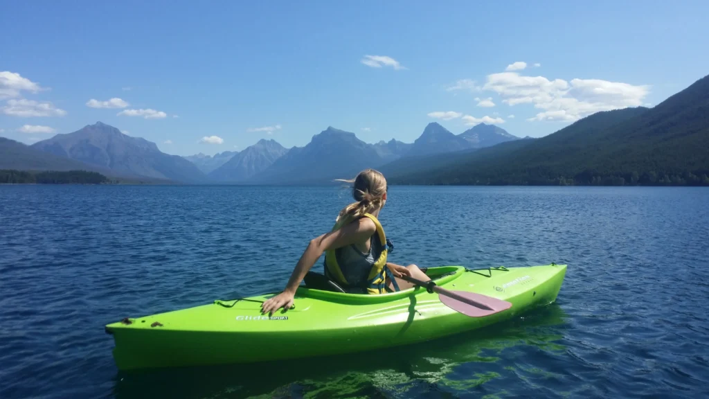 girl relaxing on a kayak 